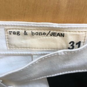 Never worn Rag And Bone white jeans with a black stripe going up the side